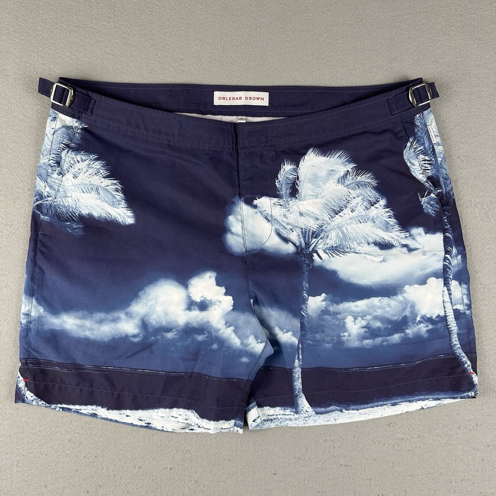 Orlebar Brown Bulldog Swim Shorts Men's 36 Blue Hulton Beach Photo Lined